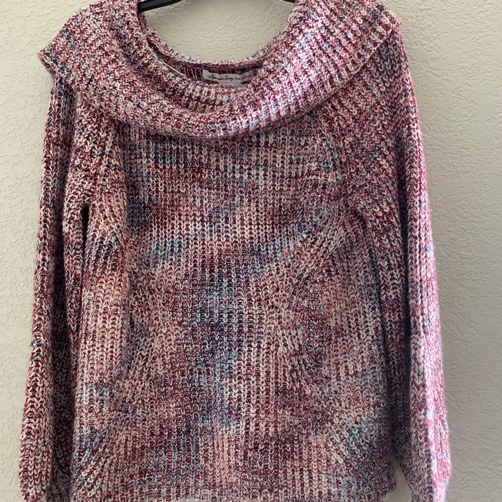 American Rags womens Knit Crowneck sweater Size M longsleeves off shoulder